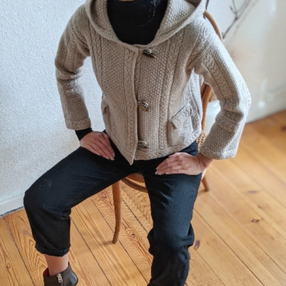 Max Mara Hooded Cardigan flare Hooded Knit Toggle sweater scandi chic ssense co - Picture 4 of 16